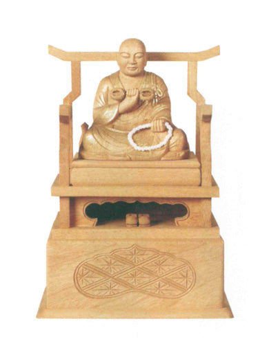 仏像 楠木地彫 【弘法大師】 金泥書 1.8寸/2寸/2.5寸/3寸