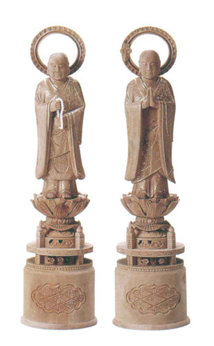 仏像 総白檀 【両大師】 金泥書 3.5寸/4寸/4.5寸/5寸