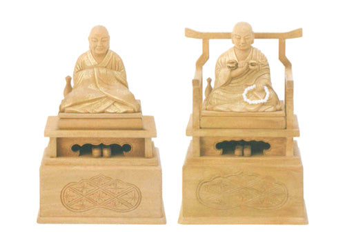 仏像 楠木地彫 【弘法大師・興教大師】 金泥書 2寸/2.5寸