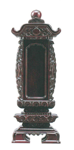 回出位牌 紫壇 袖付二重回 中板共板【黒壇/紫壇】 3.5寸/4寸/4.5寸/5寸/5.5寸/6寸