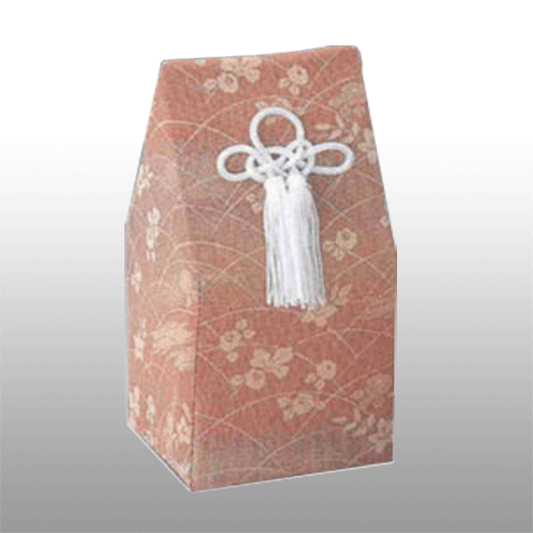 分骨袋のみ シルビア四角小花【赤】（四角分骨壷7cm用）