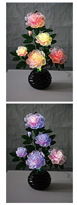LEDで光る造花 ルミナスピンク牡丹（1台）