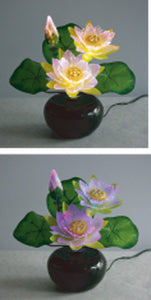 LEDで光る造花 ルミナス蓮小（1台）