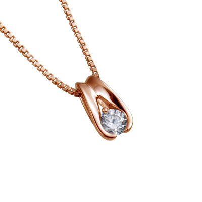 【ご遺骨から作るダイヤモンド0.25ct～（ダイヤ5色から選択）】ペンダントDP006ピンクゴールド