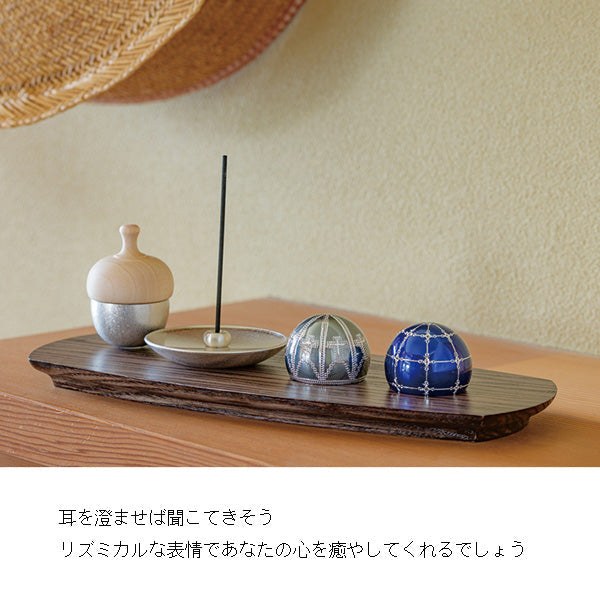 ミニ骨壷 ドーム型てのりミニ骨入【KANADE-奏-】ブルー