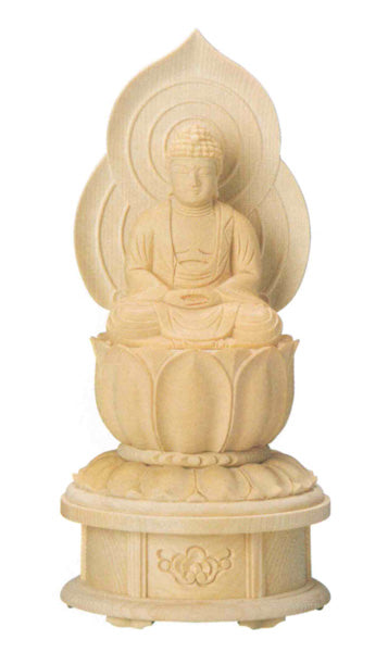 仏像 桧木 蓮華台座  【座釈迦または座弥陀】増台付　1.5寸/1.8寸/2寸/2.5寸