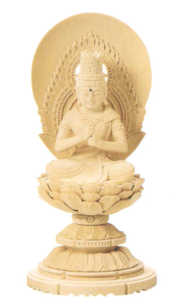 仏像 総白木 丸台座 【大日如来】（木地）　1.5寸/1.8寸/2寸/2.5寸/3寸/3.5寸