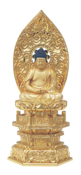 純金中七 【座弥陀】 肌粉　1.8寸/2寸/2.5寸/3寸/3.5寸